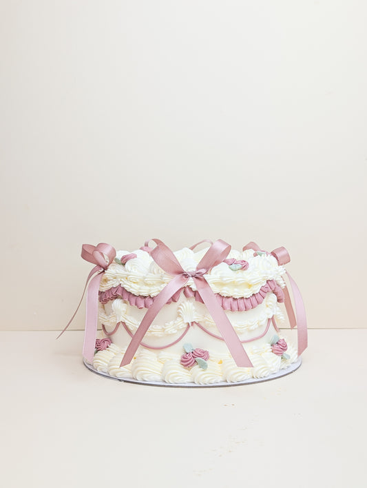 Roses and Ribbon Cake