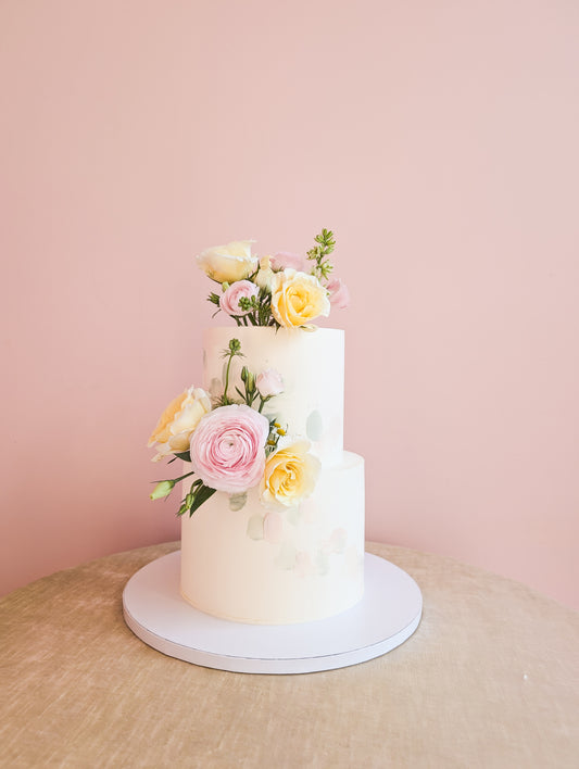 Blushing Blooms Cake