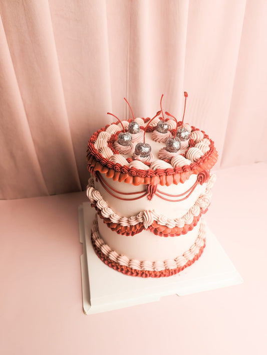 Peachy Red Lambeth Cake