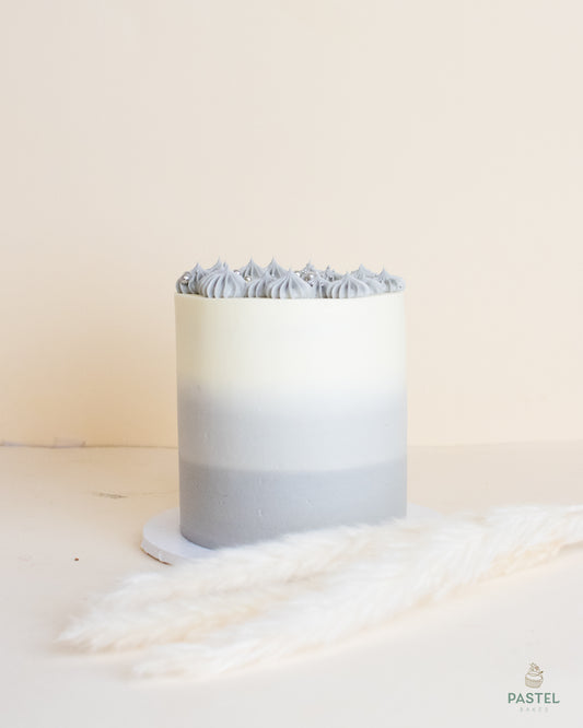 3 layers purple ombre cake with light purple decor