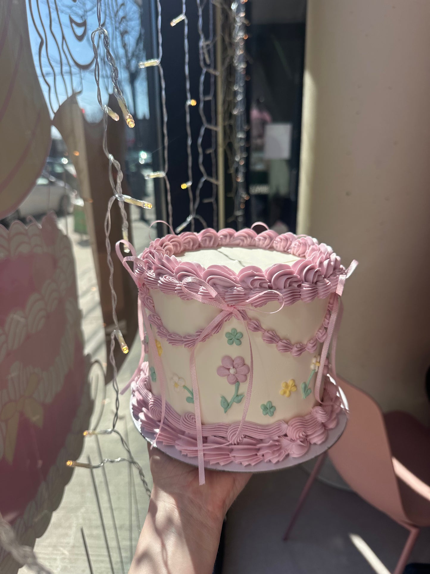 Floral Ribbon Cake