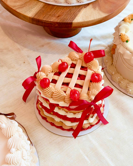 Cherry Lattice Cake