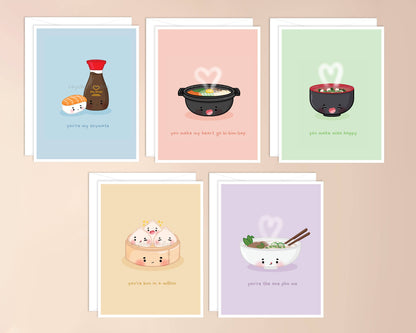 You Make My Heart Go Bi-bim-bap Greeting Card: Single Greeting Card