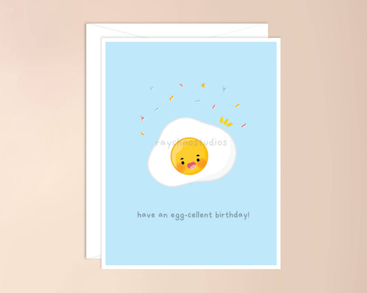 Have an Egg-cellent Birthday! Birthday Card: Single Card