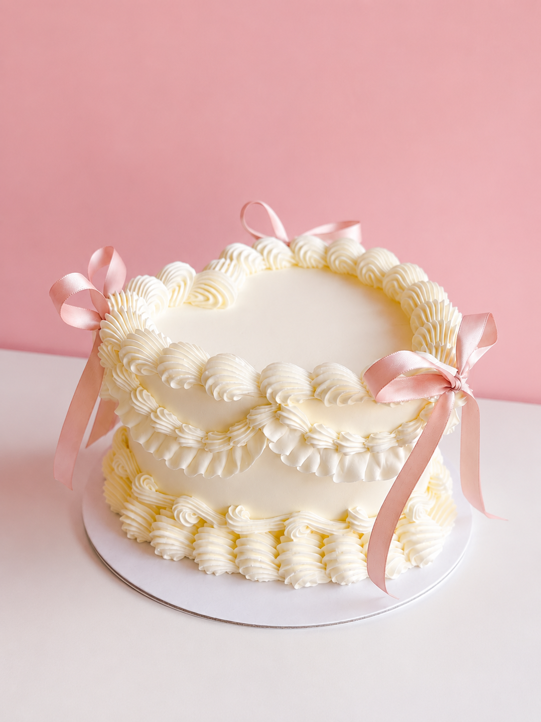 Heart & Ribbons Cake