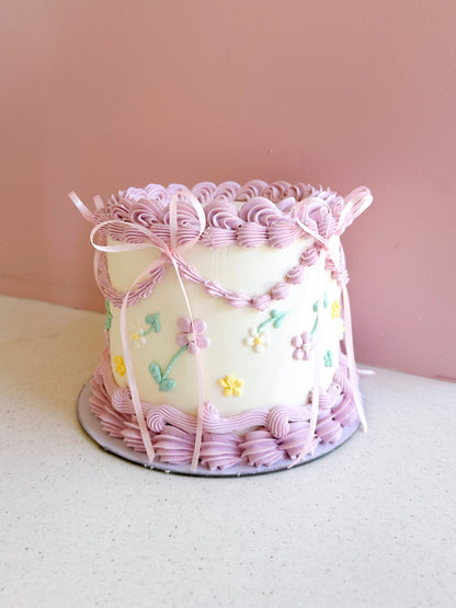 Floral Ribbon Cake