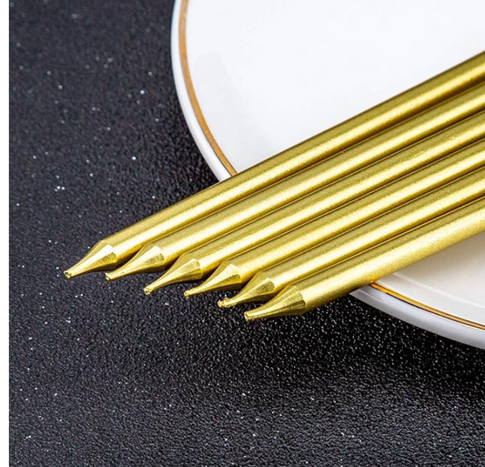 Gold Tall Candles (Pack of 3)