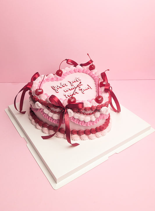 🍒 Cherry Heart Cake